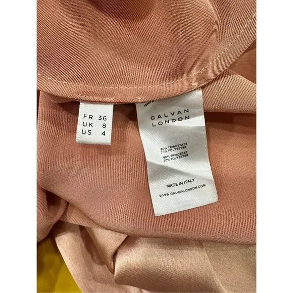 NWT GALVAN LONDON Satin halterneck midi dress US 4 $1169